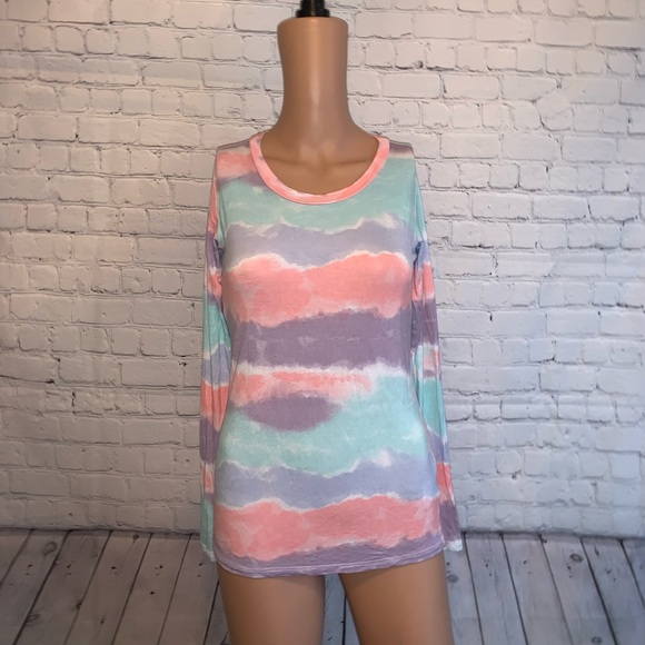 No Boundaries Tops - No Boundaries Purple, Blue & Pink Long Sleeve Shirt size XS